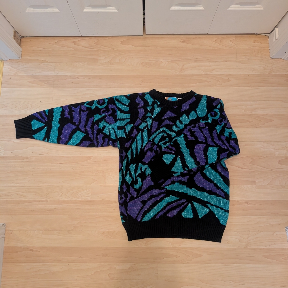 Swatch Graphic Sweater - Black, Purple, and Green - Picture 3 of 6
